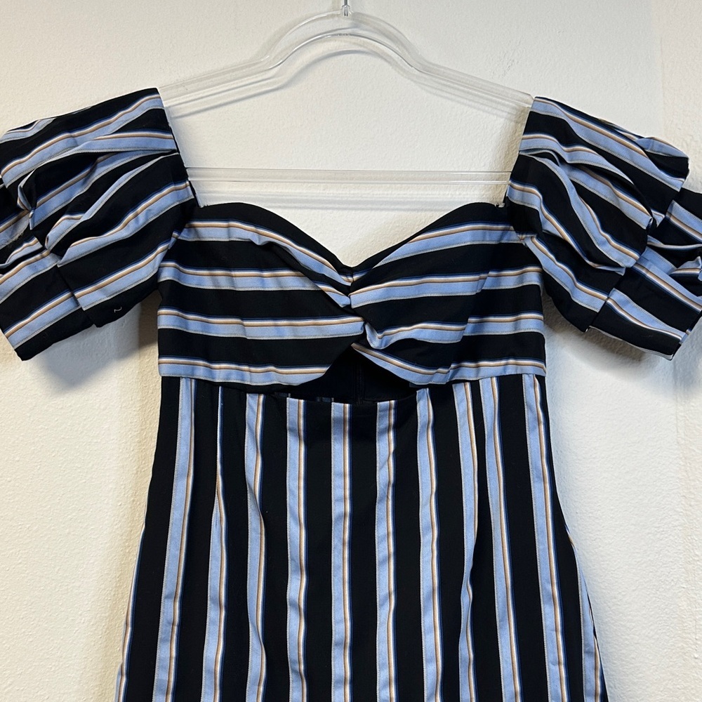 Wayf Korbin Striped Off-The-Shoulder Casual Dress S - Picture 4 of 7